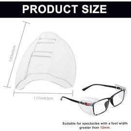 Trifletopia 2 Pairs Glasses Side Shields - Safety Eye Tool for Eyewear Protection - Slip-On Side Shield for Small to Medium Frames - Reusable Eyeglass Side Guard (Clear)