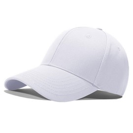 Favuit Baseball Cap, Mens Golf Cap Unisex Adjustable Cotton Sports Sun Visor Hat Classic Dad Cap Trucker Hat Casual Plain Hats for Outdoor Men Women UK(White)