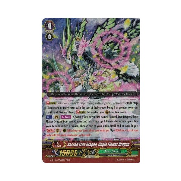 Cardfight!! Vanguard TCG - Sacred Tree Dragon, Jingle Flower Dragon (G-BT02/009EN) - G Booster Set 2: Soaring Ascent of Gale & Blossom