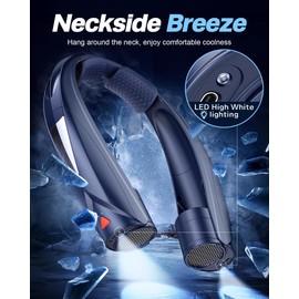 laimiod Portable Neck Fan - with LED Book Light, 6-20 Hrs Long Battery, 6-Speed Adjustable, USB-C Rechargeable, Ultra Quiet, Hands-Free Personal Cooling for Men Women Outdoor Indoor