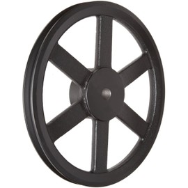 Martin AK25 P/B Plain Bore FHP Sheave, 3L/4L Belt Section, 1 Groove, 1/2" Bore, Class 30 Gray Cast Iron, 2.5" OD, 9924 max rpm, 1.96" Pitch Diameter/2.3 Datum