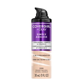 COVERGIRL + Olay Simply Ageless 3-in-1 Liquid Foundation, the #1 Anti-Aging Foundation Now In A Liquid, Creamy Natural Color, 1 Count (packaging may vary)