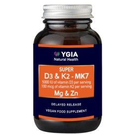 Ygia Super D3 5000iu&K2 100mcg-MK7, Mg&Zn 60 Capsules