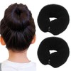 2PCS (20cm/8 Inch) Black Hair Donuts Bun Maker Soft Foam