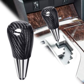 nuoozy Genuine Carbon Fiber Gear Shift Knob Cover Compatible with Toyota RAV4 Camry Corolla Highlander Manual Transmission Shift Lever Knob Head Vehicle Modified Replacement Parts Black