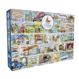 Gibsons British & Brilliant 1000 Piece Jigsaw Puzzle for Adults Beautiful Colourful Artwork by Val Goldfinch | Sustainable Premium 100% Recycled Board | Great Gift Gibsons Games