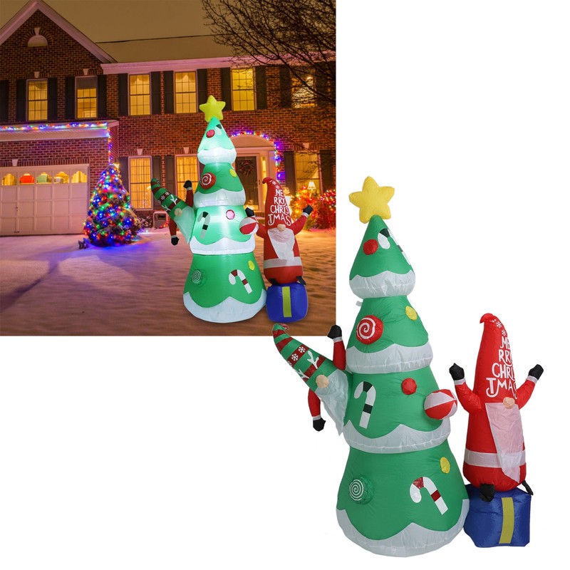 1.8m Dwarf and Christmas Tree Inflatable Decoration IP44 Christmas Outdoor