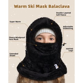 Kids Ski Mask Balaclava for Boys Girls, 2 Size Thermal Fleece Winter Face Mask Hat for 2-12 Kids Toddler, Warm Balaclava Hood Neck Scarf for Cold Weather Skiing Cycling Daily Use-03 Gray