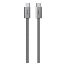 Cable Carga Rápida Aukey Tipo C A C Aluminio 240w 1.8m Gris Oscuro