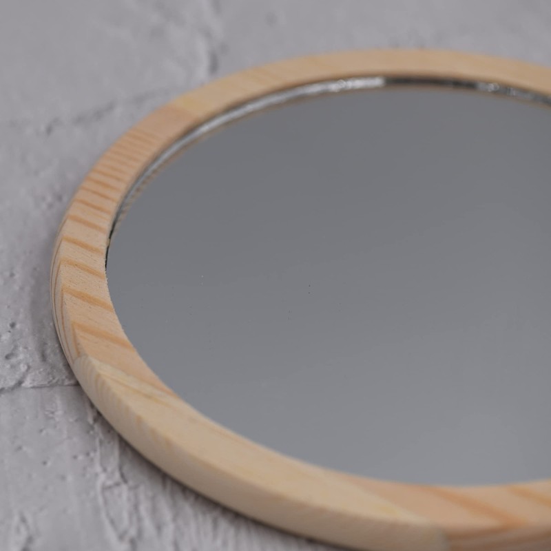 YCHMIR Travel Mirror Hand Mirror for Women Solid Wood Frame
