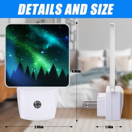 EMXION Starry Sky Forest Night Light,Northern Lights Nightlight Plug into Wall,LED Lamp，Suitable for Bedrooms,Kitchens,Toilets,Etc.Auto Sensor Dusk to Dawn,Energy-Saving