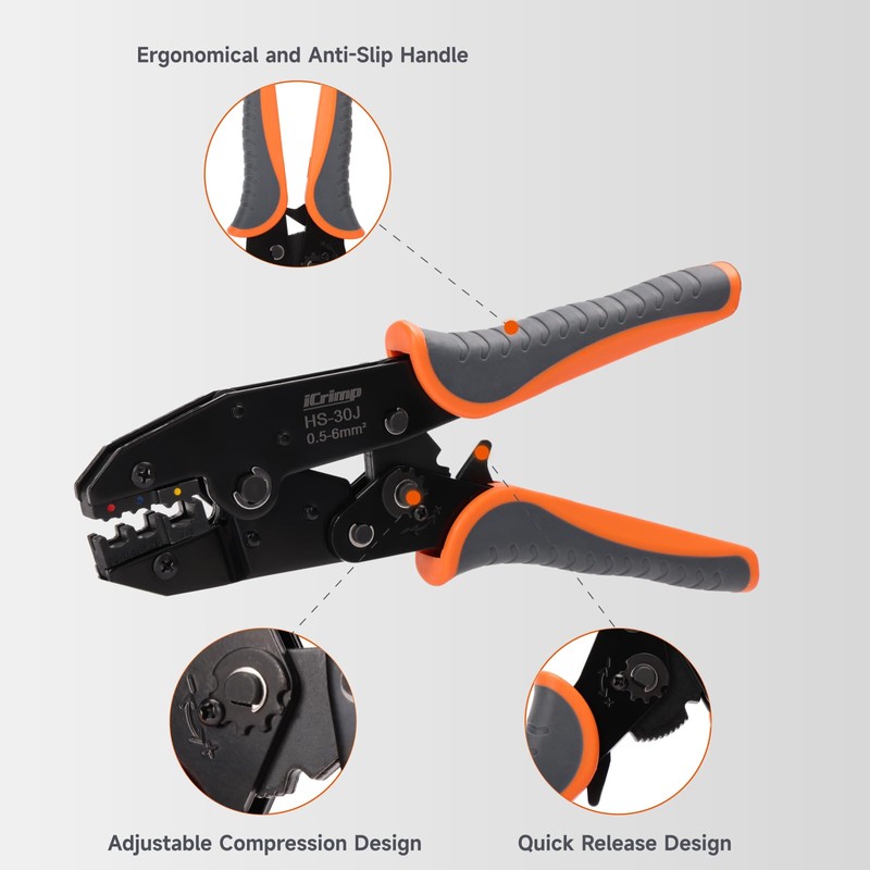 iCrimp Ratchet Crimping Tool Crimping Plier 0.5-6mm² Wire Terminal Crimper