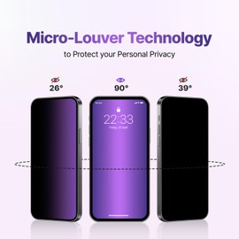 COKER 2PACK Privacy Screen Protector for Galaxy S25 Ultra, Anti-Scratch, Anti-Fingerprint, Anti-Shatter, Touch Sensitive, PET Film, Blue Light Block, Easy Install