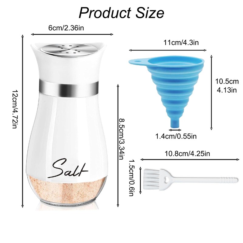 Pack of 2 Salt and Pepper Set(White),a Small Brush and