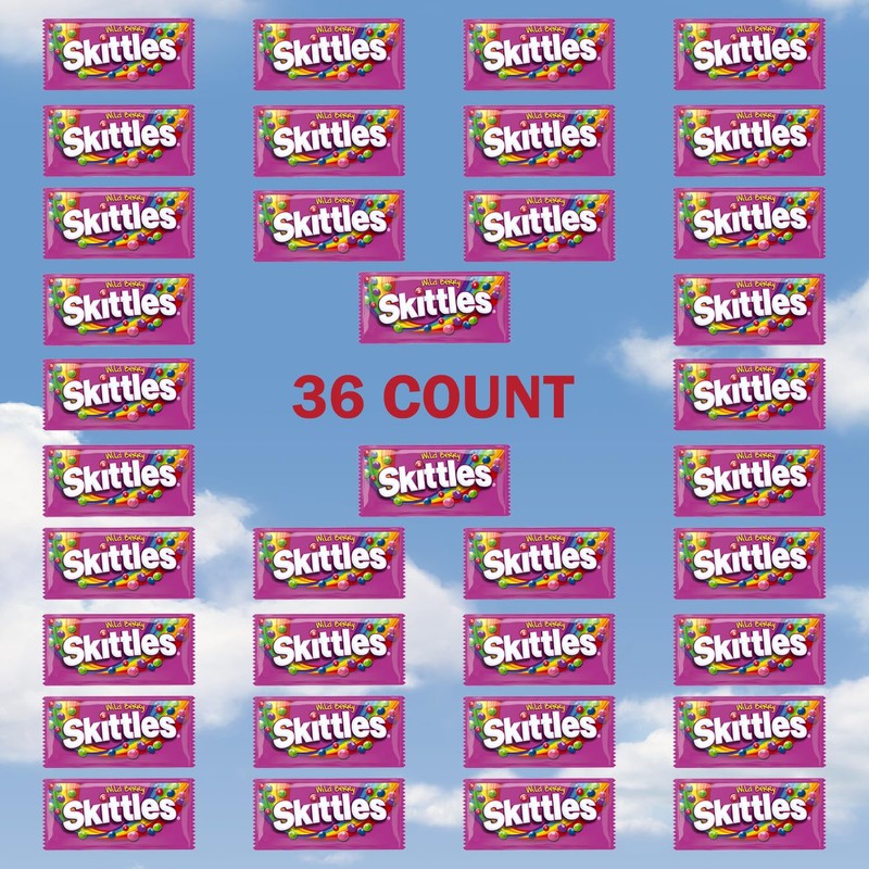 SKITTLES Candy, Wild Berry Fruit Chews Candy, 2.17 oz (36