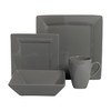 10 Strawberry Street Nova Square 40 pc Dinnerware Set, Gray