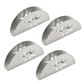 FEMONGY Napkin Holder Stainless Steel Pack of 4 Napkin Stands - Silver Napkin Dispenser for Table Decoration in Restaurant, Cafe, Hotel or Kitchen