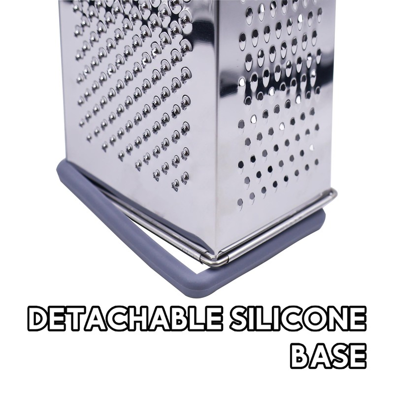 Box Grater Cheese Grater with Handle 4 Sided Stainless Steel
