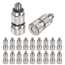 M METERXITY 20-Pack Brass Misting Nozzles, 0.012"/0.3mm Orifice Mister Nozzles Brass, High Pressure Spray Misting Nozzle Head for Outdoor Cooling System/Greenhouse/Landscaping [3/16]