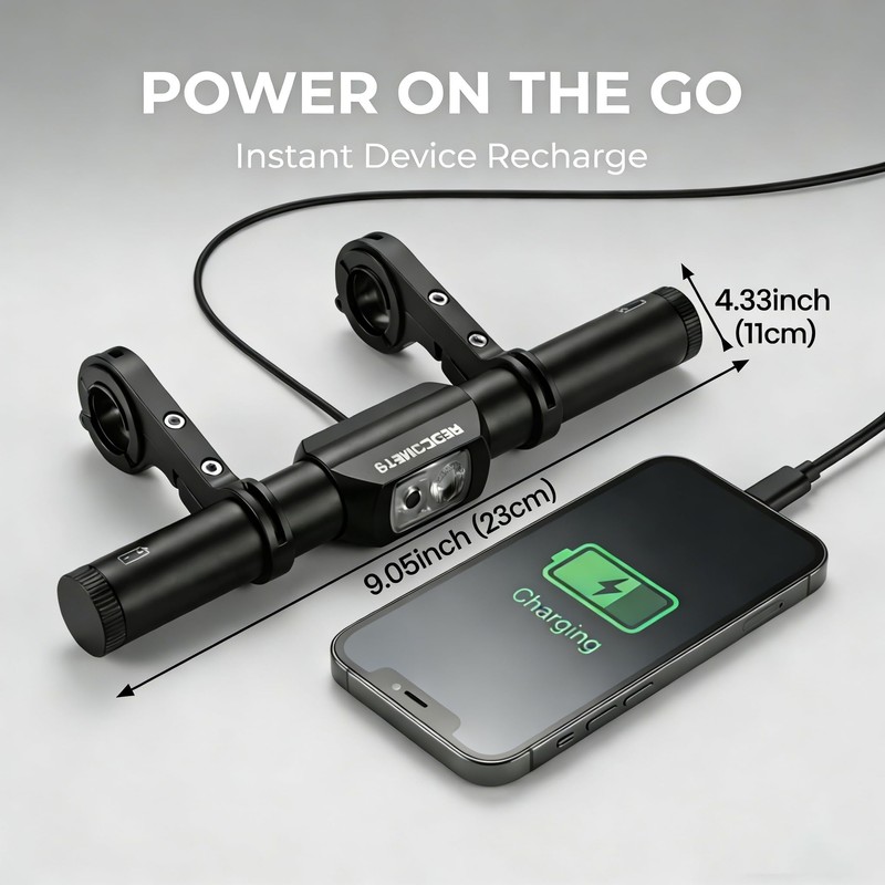 Redcomet Bike Headlights,9.05" Aluminum Alloy Bike Handlebar Extender,Cycling Accessories,IPX65 Waterproof