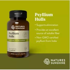 Nature’s Sunshine Psyllium Hulls ~ Organic Intestinal System Support ~ High in Soluble Fiber