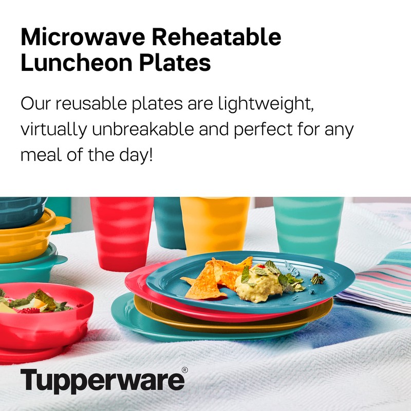 Tupperware Brand Microwave Reheatable Luncheon Plates - Dishwasher & Microwave