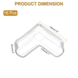 uxcell Corner Protectors, 16 Pcs Table Corner Protectors, Furniture Corner Guard and Edges Safety Bumpers for Table Edges and Sharp Corners (L-Shaped, Clear)