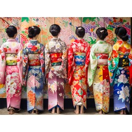 Cross & Glory - Elegant Kimono Beauties - 1000 Piece Artistic Jigsaw Puzzle for Adults | Vibrant Colors | Cultural Art | Premium Quality | Brain Exercise and Home Decor