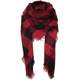 SZQCZB Women's Fall Winter Scarf Classic Tassel Plaid Scarf Warm Soft Chunky Large Blanket Wrap Shawl Scarves a108