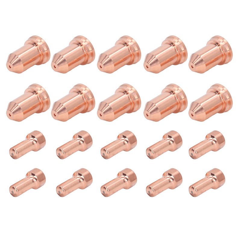 20Pcs Plasma Cutting Torch Nozzles Electrodes Brass Strong High Temperature