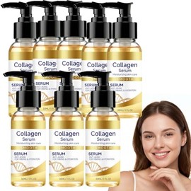 Suero de colágeno para la cara, suero antienvejecimiento para estirar la piel, reafirmante, hidratante, reduce las líneas finas y las arrugas, aclara, colágeno para mujeres, todo tipo de piel (8Pcs)