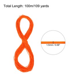 PATIKIL Cuerda Elástica Resistente de 109 Yardas (100M) y 1.5mmde Grosor Color Naranja para Manualidades Costura Correas de Gancho Camping y Amarre