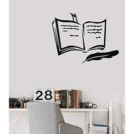 Wall Sticker Vinyl Decal Book Pen Poetry Prose Training Bookmark (n290) (XL 45 in W x 64 in H)