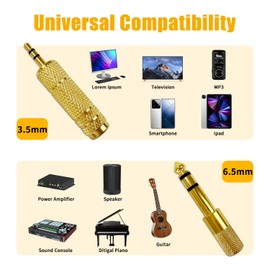 Lechengjia 8 Pieces Headphone Adapter 6.35 mm (1/4 Inch) Male to 3.5 mm Female and Audio Stereo Plug 3.5 mm Male to 6.35 mm (1/4 Inch) Female