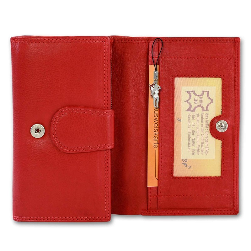 Women's purse from genuine leather Red