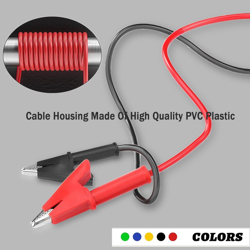 5PCS Alligator Clips Test Leads Dual Ended Crocodile, Alligator Clips