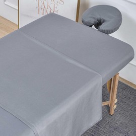 MRJ Microfiber Massage Sheet Set of 3 Pcs,for Massage Tables,Includes Massage Table Cover, Massage Fitted Sheet,and Massage Face Rest Cover,Gray