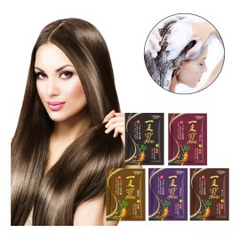 Meidu 24pz Shampoo Tinte Instantáneo Cubre Canas Negro Castaño