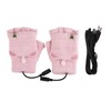USB Heated Gloves Mitten Men Women Winter Knitted Fingerless Hand