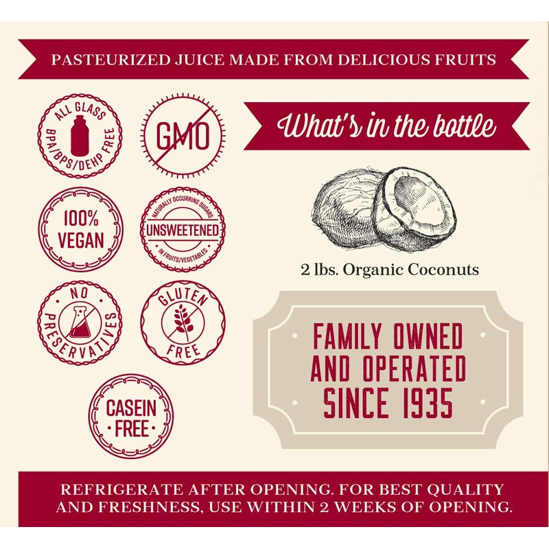 Lakewood Organic Coconut Juice, 32-Ounce Bottles (Pack of 6)