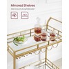 VASAGLE Bar Cart Gold, Home Bar Serving Cart, Wine Cart