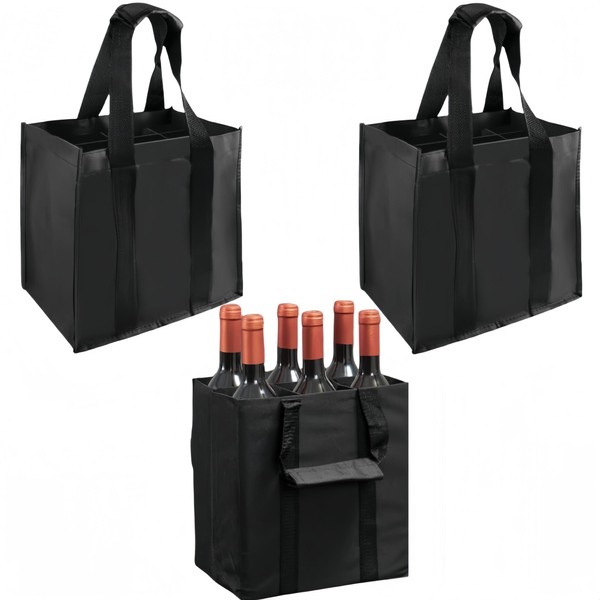 Bottle Bag, 3 Pack Non-Woven Fabric Bottle Bag, Foldable Bottle