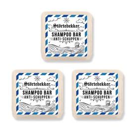 NEU: Störtebekker® Premium Festes Anti Schuppen Shampoo (3x) - Festes Shampoo Herren & Damen - 3in1 Duschseife Männer für Haar, Gesicht, Körper - vegan, handgefertigt (3x100g)