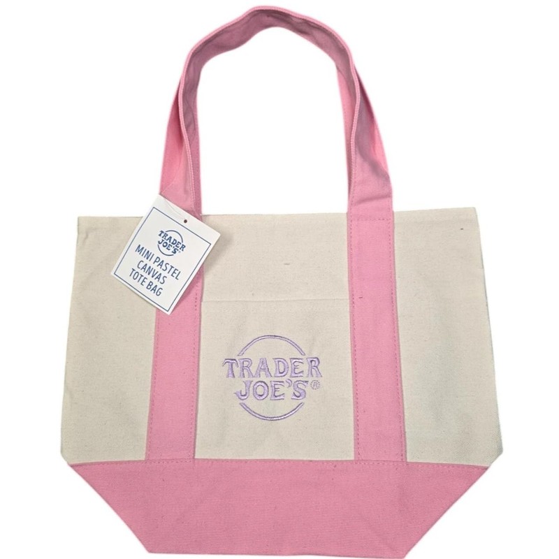 Trader joes Mini Pastel Canvas Tote Bags (1, Pink)