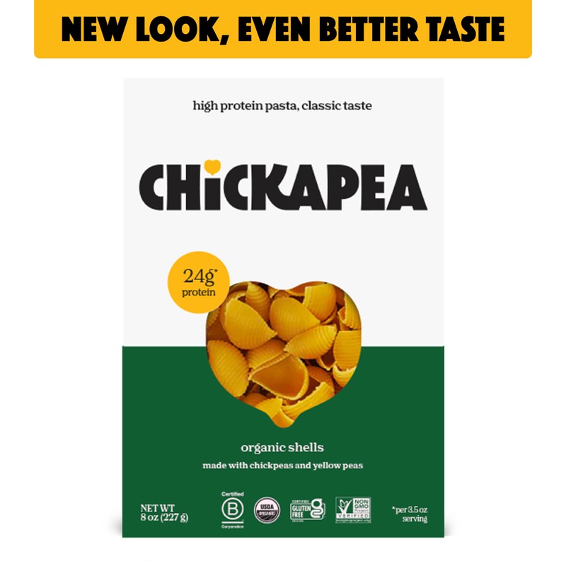 Chickapea Organic Chickpea Pasta - Shells - 8 oz (Pack