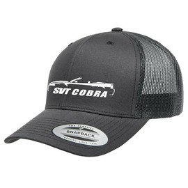 2003 2004 Ford SVT Cobra Mustang Convertible Fully Embroidered Yupoong 6606 Snapback Trucker Fitted Cap Grey