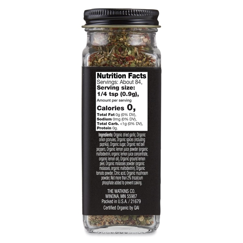Watkins Salt-Free Organic Chicken Seasoning, 2.6 oz, Pack of 3