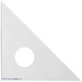 10-inch 45-45-90 Drafting Triangle, Clear Plastic