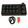 Mini Custom Keypad 14 Keys 3 Knobs Programmable Blue Switch
