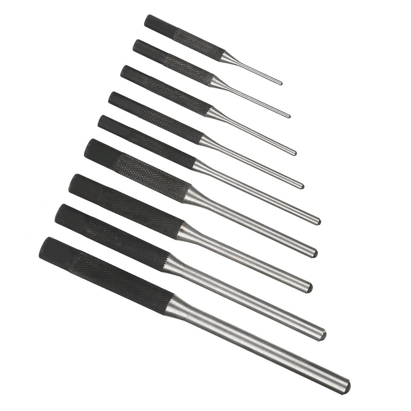 9PCS Durable Steel Roll Pin Punch Set Mechanics Professional Tool